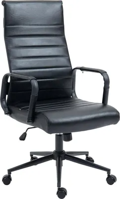 Immagine prodotto di Sedia da ufficio esclusiva, seduta ergonomica, pelle bovina di alta qualità, meccanismo girevole | Colore: nero/nero
