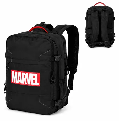 Immagine prodotto di Zaino da cabina da viaggio Marvel, nero, 49 x 35 x 20 cm, productTiles.product.images.aiGenerated