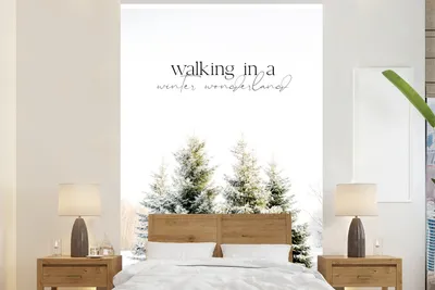 Produktbild von MuchoWow® Fototapete für Wohnzimmer oder Schlafzimmer Wandtapete Vinyl Motivtapete Weihnachtsbaum - Schnee - Winter - 225x350 cm - Schlafzimmer tapete