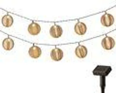 Produktbild von LED Solar Lichterkette Outdoor Lampion Kugeln Plastik 4,5m Warmweiß