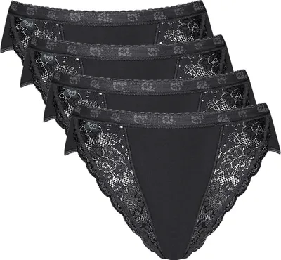 Produktbild von sloggi 4er Pack Chic Tai Slip Femininer Stil mit Spitzenakzenten, Perfekte Passform, Atmungsaktives Material