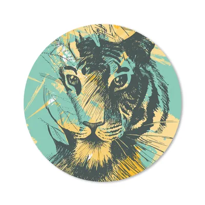 Produktbild von MuchoWow® Mauspad Mousepad Tiger - Abstrakt - Gelb 20x20 cm - Mousepads - Maus Mat - Pad - Mausunterlage - Schreibtischmatte
