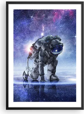 Produktbild von Gerahmtes Poster - Schwarzer Rahmen - Kosmonaut Weltraum - 50x70 cm - Wand Bild - Wanddeko - Wandbilder - Kunstposter - Wandposter - Bilderrahmen - Bilder - Kunstdruck - Wandbild - P2BPA50x70-3985