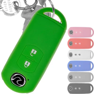 Produktbild von Auto Schlüssel Silikon Schutz Hülle Grün kompatibel mit Mazda 2 3 6 CX-3 CX-5 MX-5 2 Tasten 2 Tasten KEYLESS SMARTKEY