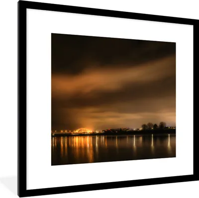 Produktbild von MuchoWow® Gerahmtes Poster Nijmegen - Luft - Licht 40x40 cm - Poster mit Schwarzem Bilderrahmen Wandposter Rahmen Foto Bilder - Poster - Plakat im Rahmen