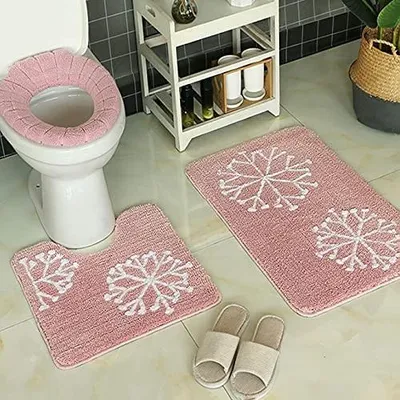 Image de Ensemble de tapis de bain antidérapants en 3 pièces, doux et absorbants