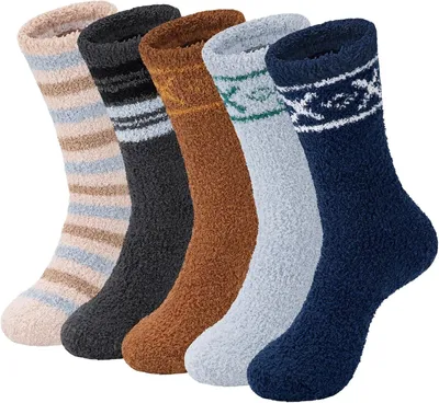 Obrázek produktu pro Plyšové zimní ponožky zvířecí 5 párů Stripe2 Velikost One Size