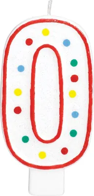 Immagine prodotto di Amscan Candela di compleanno 0 anni rosso 19 cm