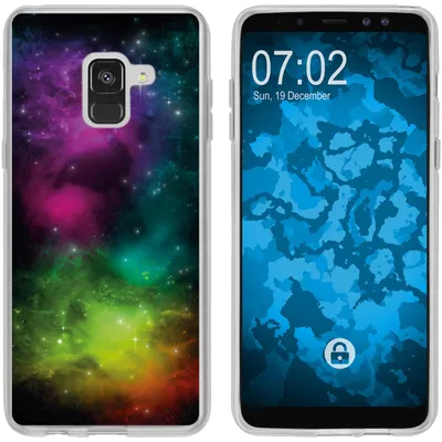 Produktbild von PhoneNatic Case kompatibel mit Samsung Galaxy A8 (2018) EU Version Silikon-Hülle Space Starfield M7