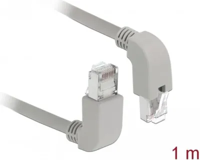 Produktbild von DELOCK Netzwerkkabel RJ45 Cat.6A S/FTP oben/unten gew. 1m