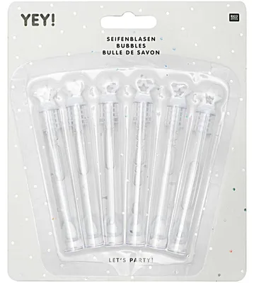 Produktbild von RICO DESIGN GmbH & Co. KG Seifenblasen mit Sterngriff in Weiß 6 Stück ideal für Hochzeit, Taufe, Verlobung