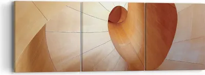 Produktbild von Bild auf Leinwand - Leinwandbild - 3 Teile - Dreidimensional Spirale Braun - 90x30cm - Wand Bild - Wanddeko - Wandbilder - Leinwanddruck - Bilder - Wanddekoration - Leinwand bilder - CA90x30-4652