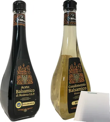 Produktbild von Kühne Aceto Balsamico di Modena und Bianco 2er Pack (2x500ml Flasche) + usy Block