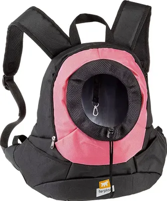 Obrázok produktu pre psí batoh kangoo 37 x 16 cm nylon čierna/ružová
