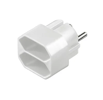 Produktbild von Schutzkontakt-/Euro-Adapter für 2 Euro Stecker, weiß, Good Connections®