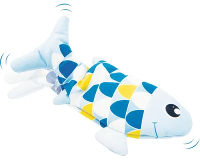 Produktbild von Katzenspielzeug Catit Fisch bewegungsaktiviert, tanzend 27 x 4,5 x 14,5 cm blau