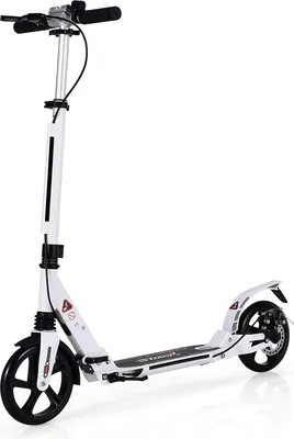 Produktbild von Aluminium Scooter mit 200mm PolyurethanRädern, Kickscooter City Roller mit Doppelfederung und Tragegurt, Klappbarer & Höhenverstellbarer Tretroller