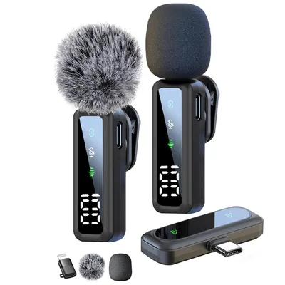 Produktbild von Ansteckmikrofon,Mini Lavalier Mikrofon, Kabellos Bluetooth Mikrofon,kompatibel mit iPhone/Android,  unterstützt Live-Streaming, YouTube, TikTok