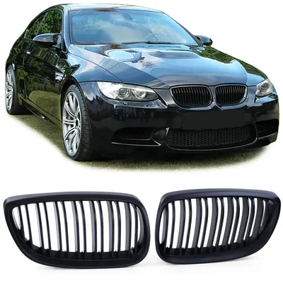 Sport Kühlergrill Doppelsteg SCHWARZ MATT passend für BMW 3er E92 E93 2006-2009 – Produktansicht