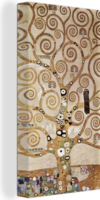 Produktbild von MuchoWow® - Leinwandbilder - Der Baum des Lebens - Gustav Klimt, Wandbild, Wanddeko Bilder Wohnzimmer, 20x40 cm