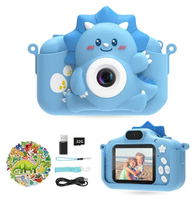 Produktbild von Kinderkamera, HiMont Digitalkamera Kinder mit 32GB TF-Karte & 2.0”-Bildschirm, 1080P Kinder Kamera & Selfie-Videokamera, Geschenke für Geburtstag Weihnachten, Spielzeug für 3-12 Mädchen Jungen (Blau)