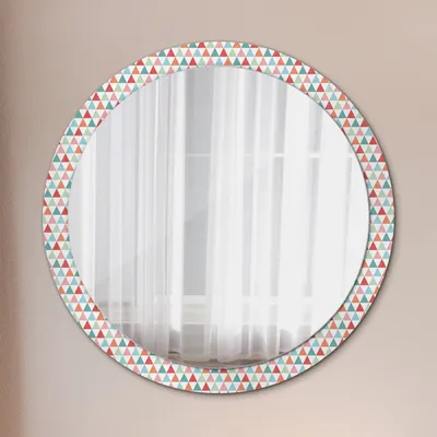 Produktbild von Wohnzimmer Spiegel - Badezimmerspiegel Wandspiegel zum Schlafzimmer – Schminkspiegel - Geometrisch Muster - Runder: Ø100cm