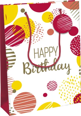Produktbild von Clairefontaine 6x Happy Birthday, Geschenktasche L 26 ,5x14x33cm Rosa 32484-2C