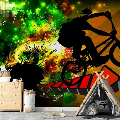 Produktbild von Vlies Fototapete - Bicycle Tricks 350x245 cm Streetart i-B-0054-a-a