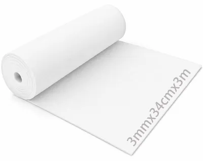 EVA-Schaumstoffplatte 3 mm, 34 x 300 cm, hochdicht, weiß