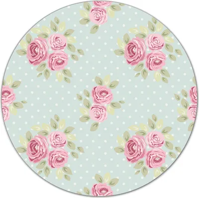 Produktbild von Glas Schneidebrett Herdabdeckplatten Schneideplatten Rund - 40 cm - Rosen und Punkte