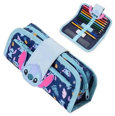 Produktbild von Disney Stitch Federmäppchen Mädchen Jungen, Federtasche Gefüllt mit Kawaii Schrein für die Schule, Geschenk für Kinder Teenager