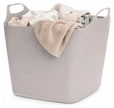 Produktbild von Flexibler Eimer – beige – 15 Liter – Kunststoff – quadratisch – 37 x 30 cm