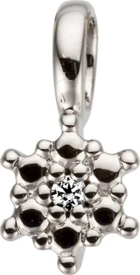 Produktbild von Anhänger aus 585 Gold Weißgold Stern mit Diamant Brillant 0,01ct. Halsschmuck