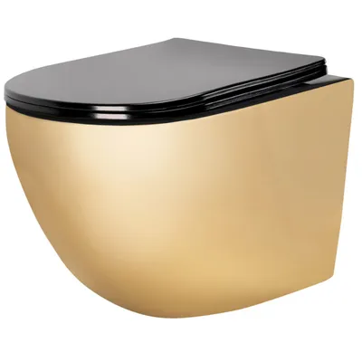 Zdjęcie produktu dla Misa WC podwieszana Carlo Mini Flat Gold Black