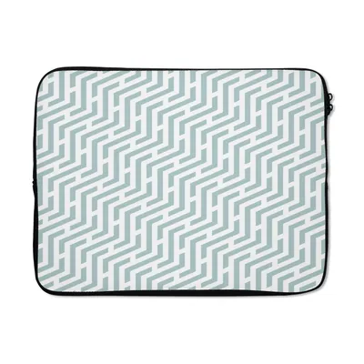 Produktbild von MuchoWow® Laptop Hülle 17 Zoll Laptoptasche Design - Geometrie - Muster - Grün - Zipper - Schutzabdeckung