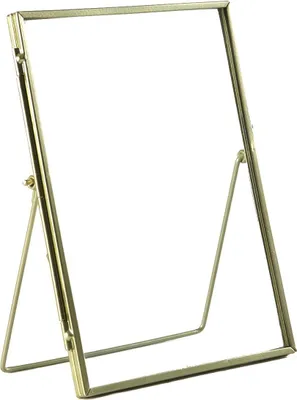 Produktbild von Nicola Spring Stehender Metall-Fotorahmen - freistehender Metallic-Tischschreibtisch-Bildanzeige - 6 "x 8" - Gold