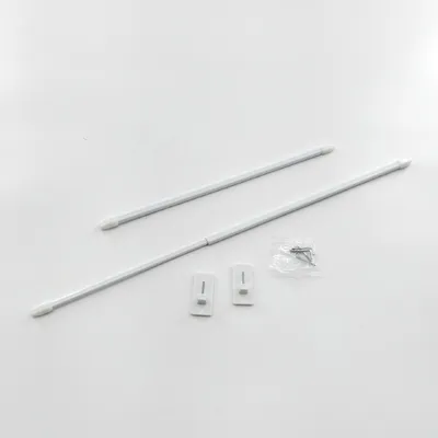 Produktbild von 2 x ausziehbare Gardinenstangen, verstellbare Gardinenstangen für Fenster, Küche mit 4 selbstklebenden Haken (30–50 cm, weiß) (bitte überprüfen Sie vor dem Kauf, ob die Größe geeignet ist)