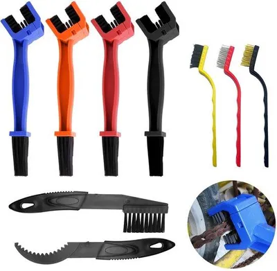 Produktbild von Motorradkettingreinigungsbürste 9-teilig, Set für Motorradreinigungsbürste, Kettenreinigungsbürste, Fahrradkettenreinigungsbürste