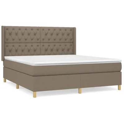 Produktbild von Boxspringbett mit Matratze Taupe 160x200 cm Stoff