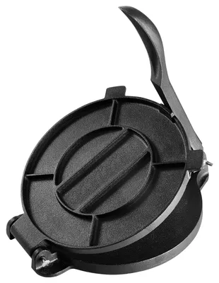 Image de Presse à tortilla, Presse à tacos 25 cm, Presse à tortilladora robuste en fonte, Tortilla Maker pré-assaisonné Fabricant de tortilla avec 100 pcs. Papier parchemin, machine à pâte pour tortilla à la farine, noir