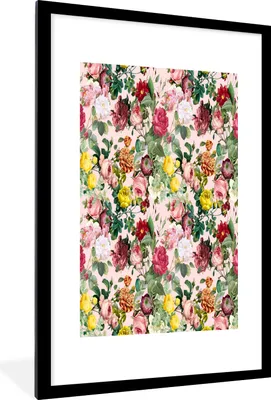 Produktbild von MuchoWow® MuchoWow® Gerahmtes Poster Blumen - Rosen - Rosa 60x90 cm - Poster mit zchwarzem Bilderrahmen - Dekoration - Wandposter Wohnzimmer - Hochwertig