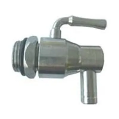 Productafbeelding van Kraan met hendel, roestvrij staal, met bevestigingsmoer voor vaten en tanks - M 3/8"