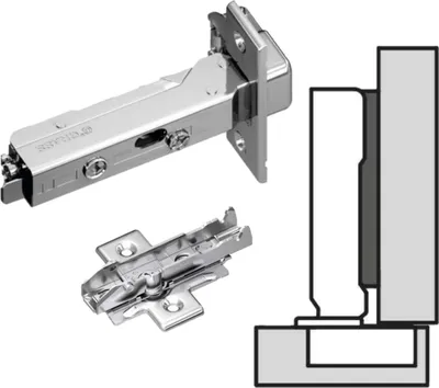 Produktbild von GRASS Tiomos SCHARNIER-SYSTEM, Möbel - Scharnier Topfband SOFT-Closing 110° Eckanschlag Mit Montageplatte