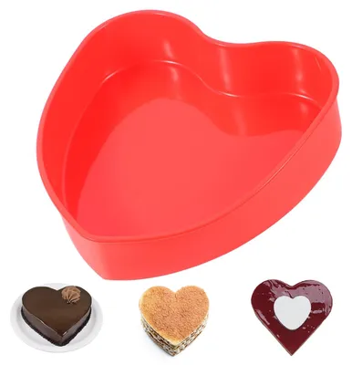 Herz-Kuchenform aus Silikon, 20 cm, antihaftbeschichtet, rot