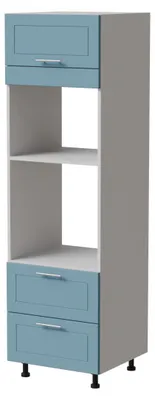 Productafbeelding van Ovenombouwkast BARI, 60x207 cm, geverfd. Uitvoering naar keuze. BA-D14/RU/2 - 284, RAL 5024 pastelblauw mat, wit