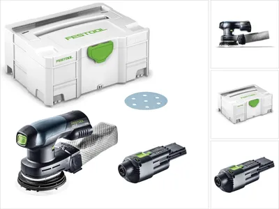Zdjęcie produktu dla Festool ETSC 125 akumulatorowa szlifierka oscylacyjna bezszczotkowa 18V 125mm + 1x zasilacz sieciowy ACA 220-240/18V Ergo + Systainer