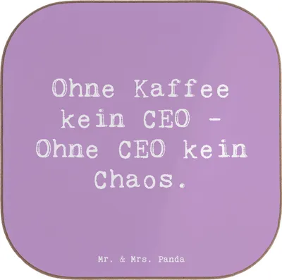 Produktbild von Mr. & Mrs. Panda Untersetzer für Gläser Spruch CEO ohne Chaos - Lavendeltraum - Geschenk, Getränkeuntersetzer, Glas, Tassenuntersetzer, Holzuntersetzer, Tischuntersetzer