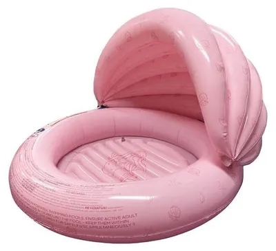 Image de Piscine Enfant Swim Essentials - Rose - Shell Tastic - Ø 100 Cm Avec Auvent