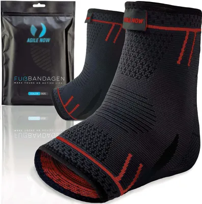 Produktbild von Agile Now Fußbandange AGILE NOW Sprunggelenkbandage [2er Set] Red, L
