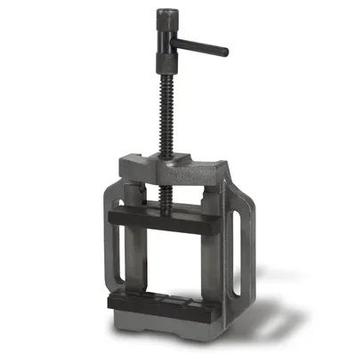 Obrázek produktu pro Strojní svěrák EBERTH z šedé litiny a oceli, šířka čelistí 150 mm, max. šířka upnutí 129 mm. Šířka upnutí 129 mm, strojní svěrák pro montáž na vrtačky